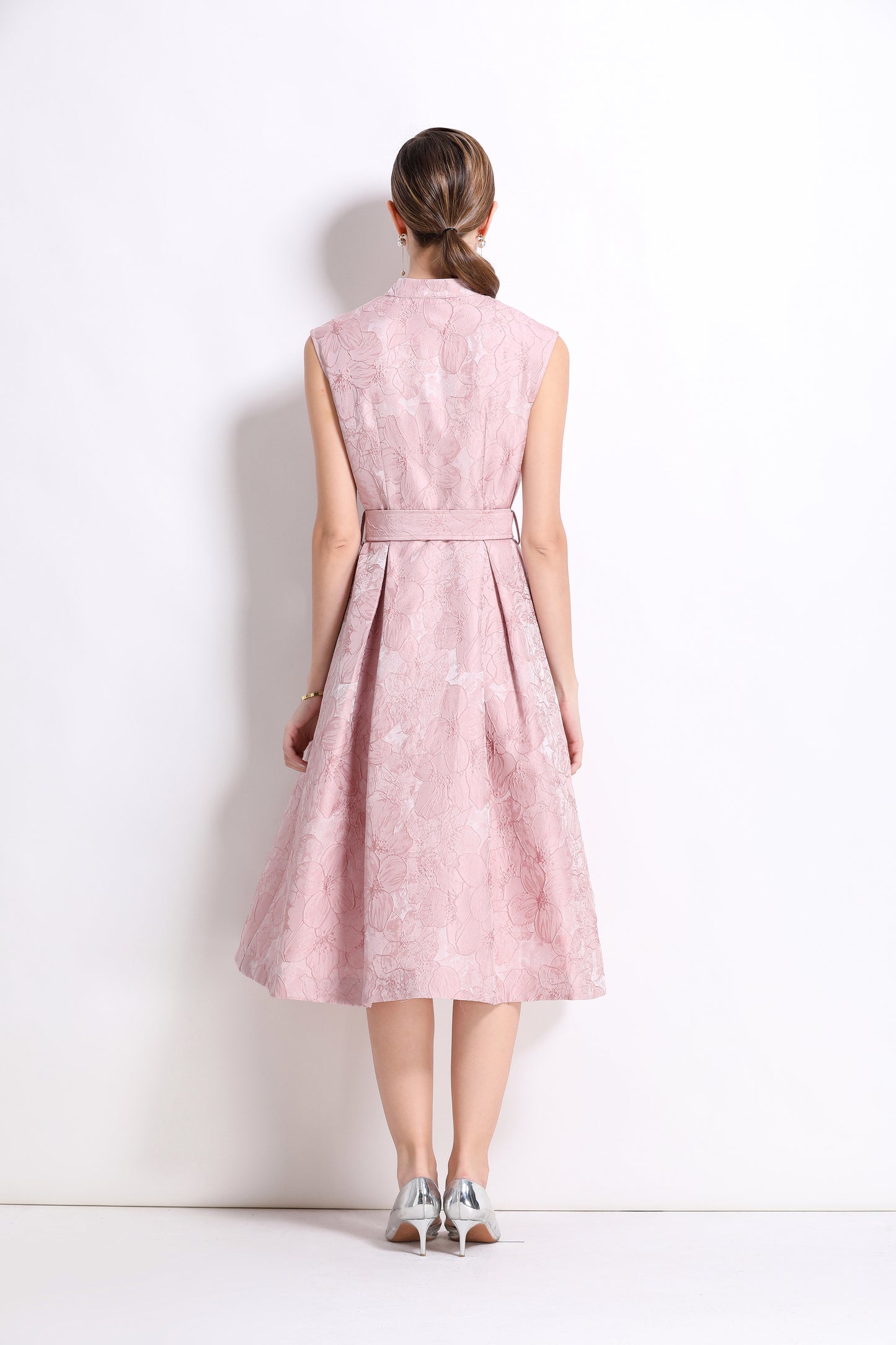 Women's Jacquard Sleeveless Vintage Rockabilly Dress