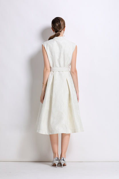 Women's Jacquard Sleeveless Vintage Rockabilly Dress