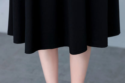 26-Women's Peter Pan Collar Short Sleeve Midi Dress - LAI MENG FIVE CATS