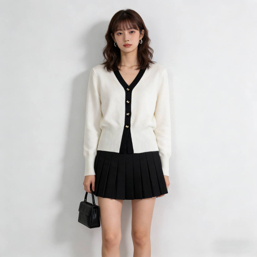 Women's Cardigan Sweater V-Neck Knit Long Sleeve Top