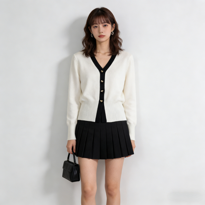 Women's Cardigan Sweater V-Neck Knit Long Sleeve Top