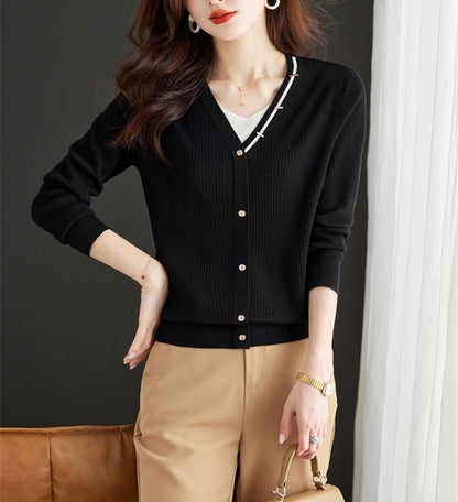 Women's Lightweight Cardigan V Neck  Knit Sweater Tops