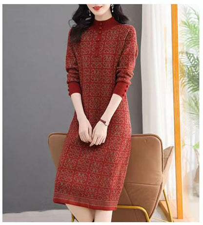 Women's Turtleneck Sweater Chunky Knit Tunic Dress