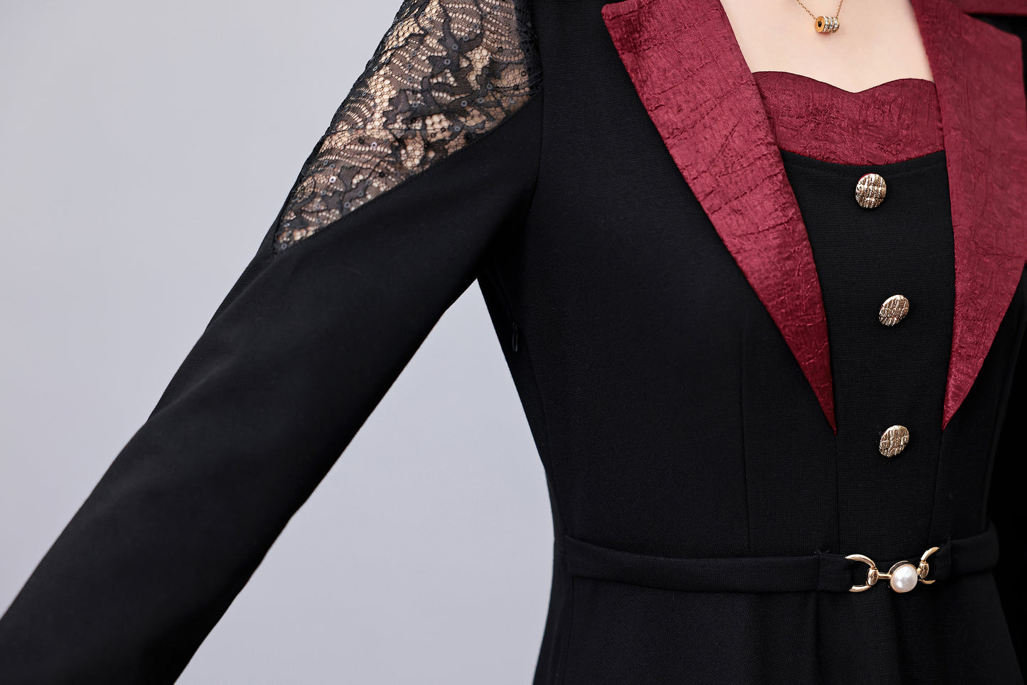 Women's Long Sleeve Pocket Work Office Suit Dress