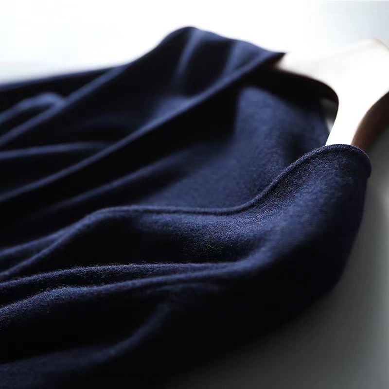 Women's Knit V Neck Sweater Wrap Midi Dress - LAI MENG FIVE CATS