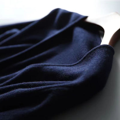 Women's Knit V Neck Sweater Wrap Midi Dress - LAI MENG FIVE CATS