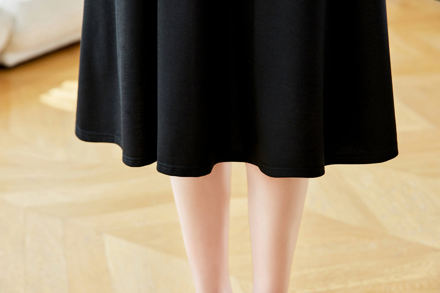 26-Women's Lapel V-Neck  Pockets Midi Dress - LAI MENG FIVE CATS