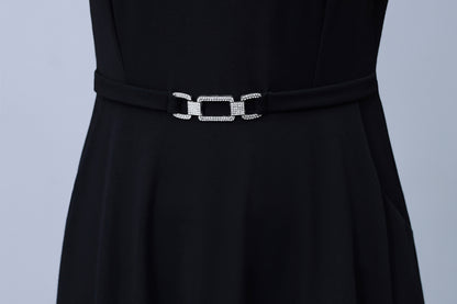 Women's Short Sleeve Pocket A-line Stretch Midi Dress