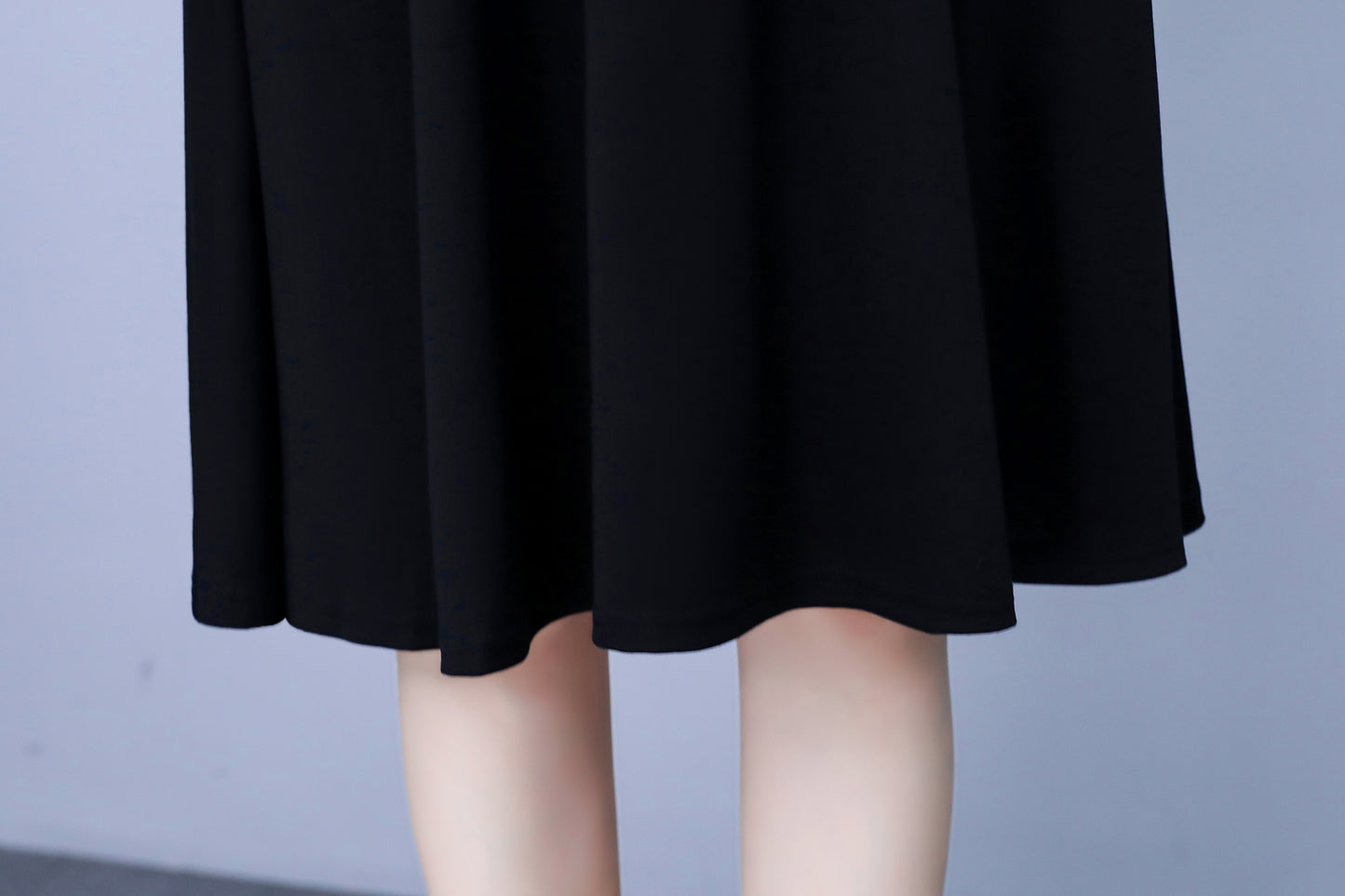 Women's Elegant Tie Neck Long Sleeve Black Dress - LAI MENG FIVE CATS