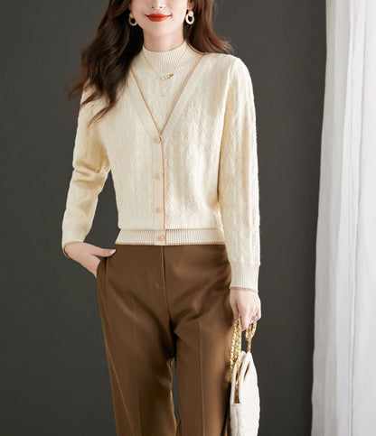 Women's Knit Sweater Lightweight 2 in 1 Dressy Pullover Tops