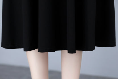 26-Women's Peter Pan Collar Short Sleeve Midi Dress
