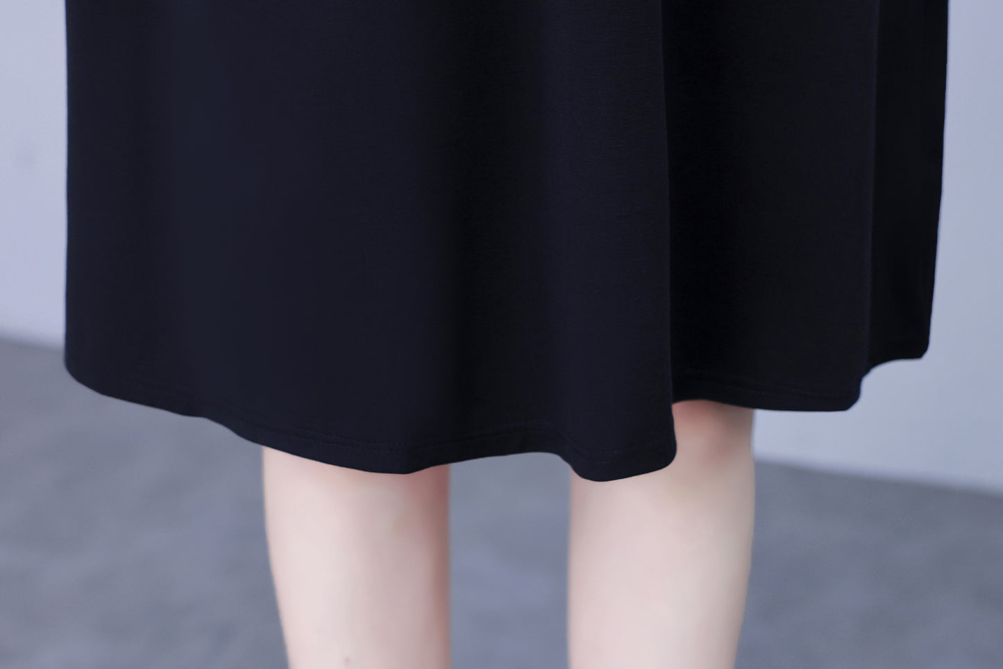 Women's Peter Pan Collar Long Sleeve Pocket Midi Dress