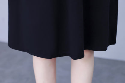 Women's Peter Pan Collar Long Sleeve Pocket Midi Dress