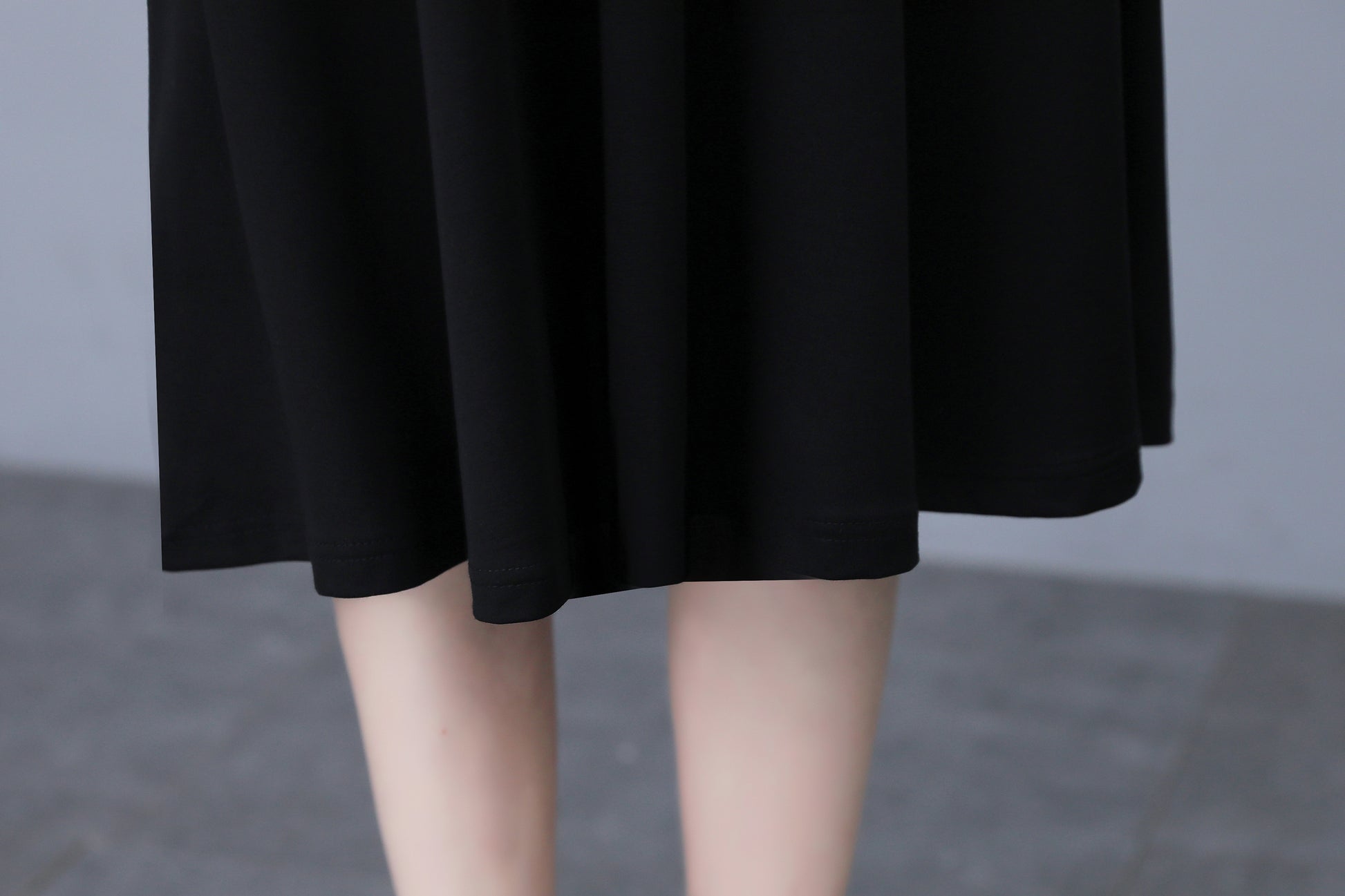 Women's Elegant Tie Neck Long Sleeve Black Dress - LAI MENG FIVE CATS