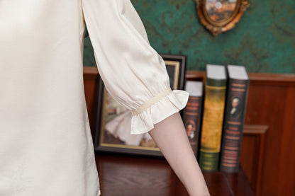 Women's Chinese Style Jacquard Short Sleeve Blouse