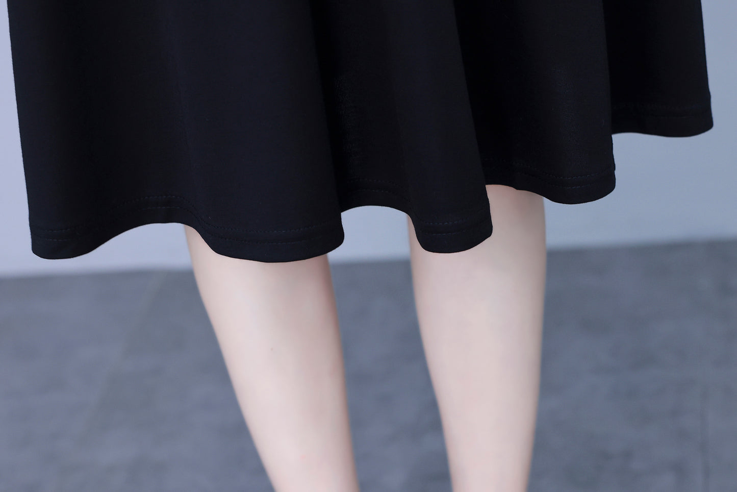 Women's Peter Pan Collar Long Sleeve Pocket Midi Dress