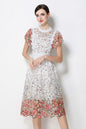 Lace-Embroidered Crochet Midi Dress - LAI MENG FIVE CATS
