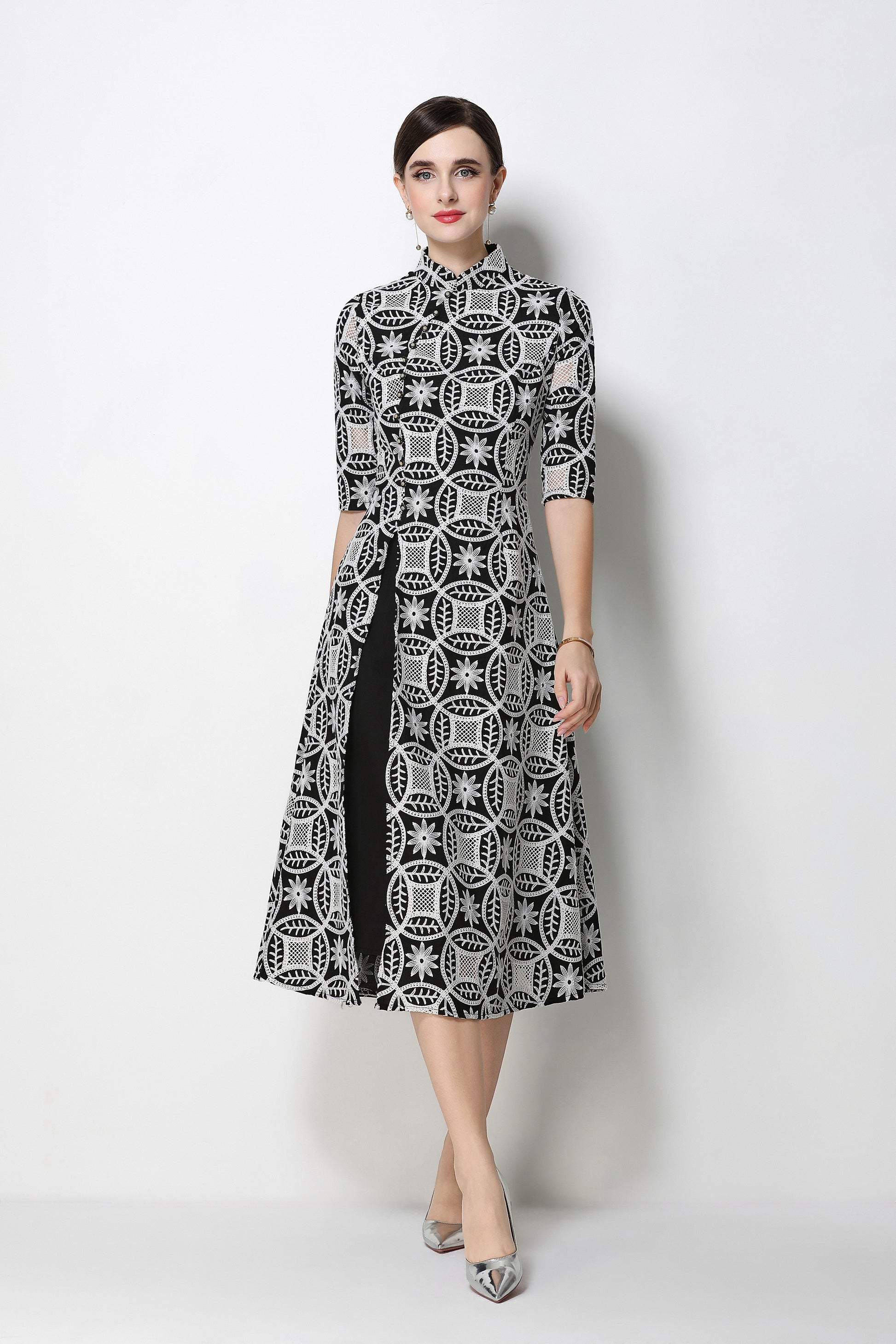 green emerald velvet dress Elegant Blush Evening Gown with Sheer Polka-Dot Cape Sleeves – Noosgop