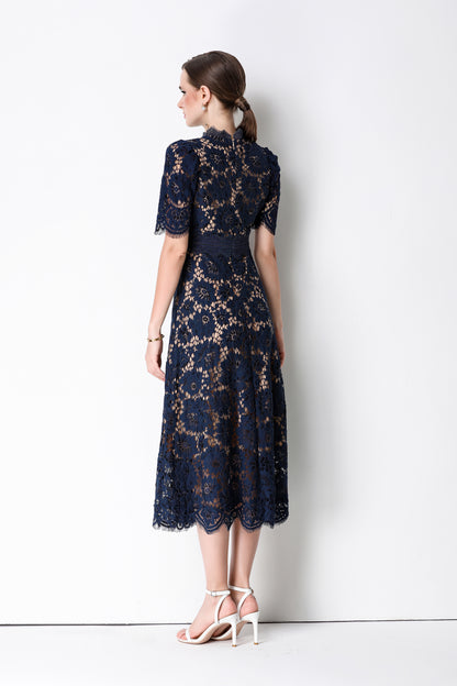Elegant Lace Midi Dress |  Special Occasion Dress