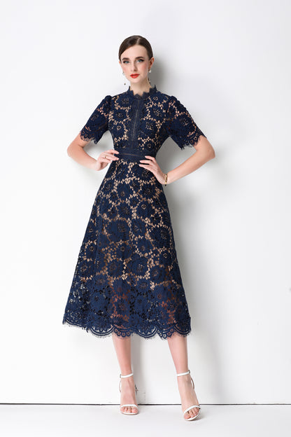 Elegant Lace Midi Dress |  Special Occasion Dress