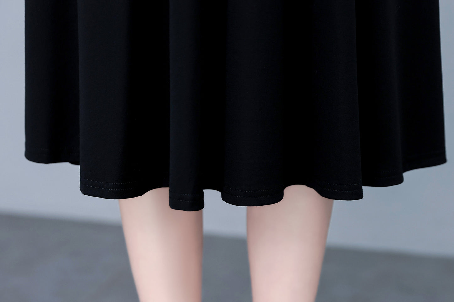 26-Women's Lapel V-Neck  Pockets Midi Dress