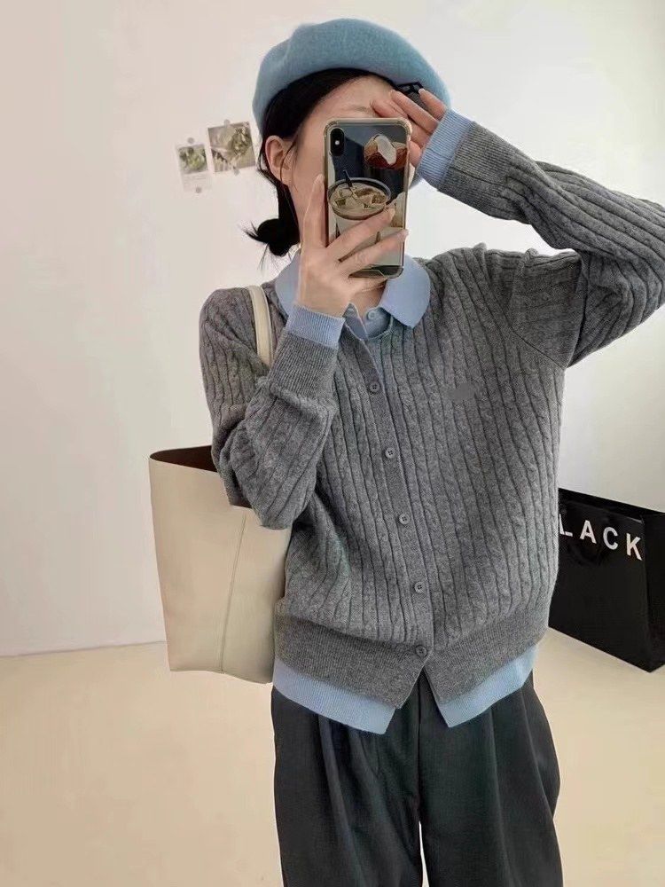 Women's Long Sleeve Cable Knit Sweater Cardigan Top