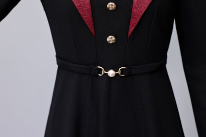 Women's Long Sleeve Pocket Work Office Suit Dress