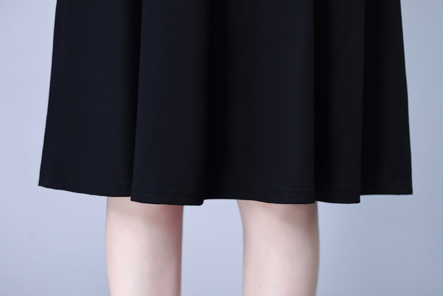 Women's Elegant Tie Neck Long Sleeve Black Dress