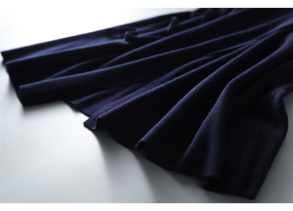 Women's Knit V Neck Sweater Wrap Midi Dress - LAI MENG FIVE CATS