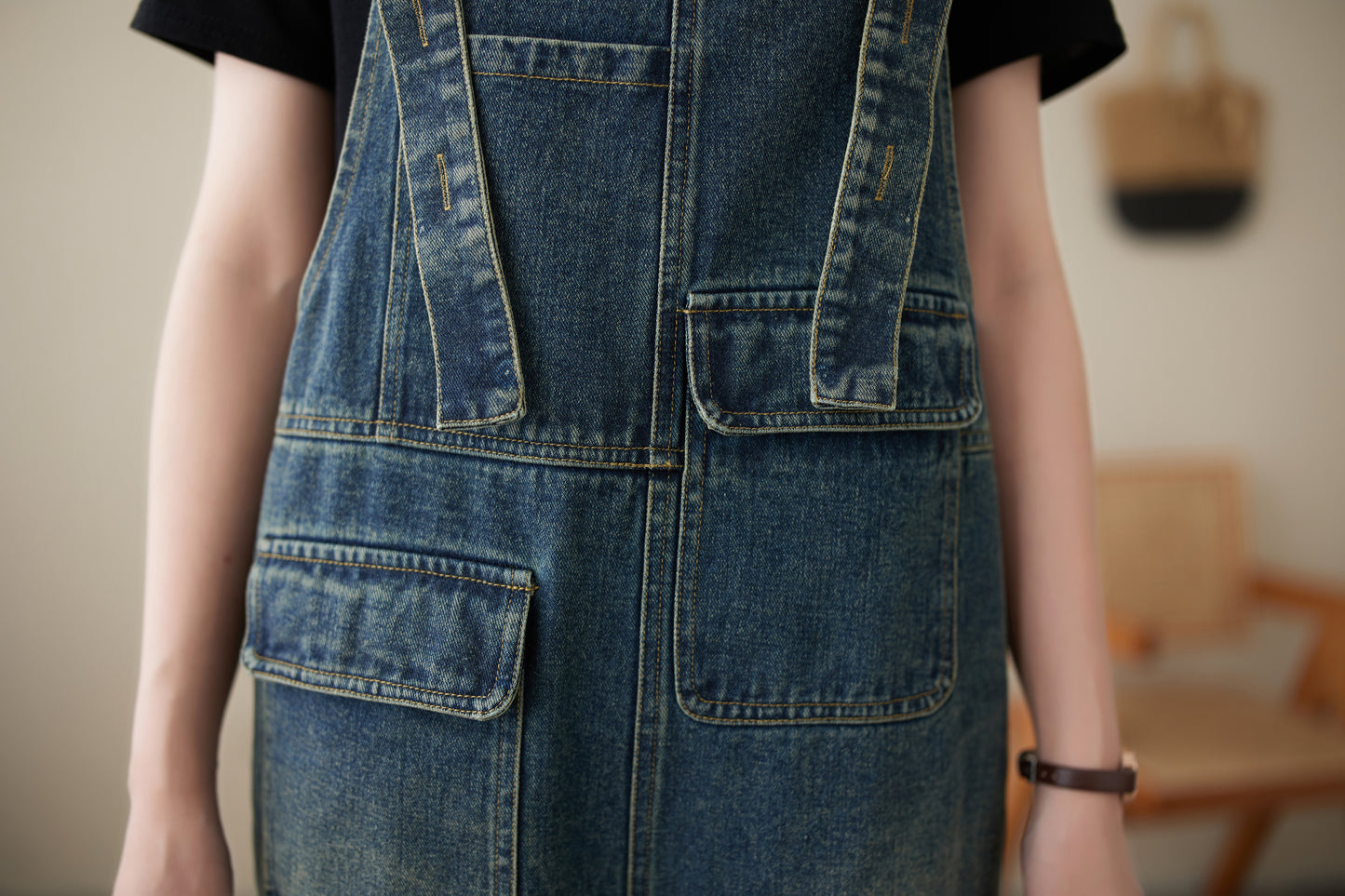 Womens Denim Bib Pants Jumpsuits Adjustable Strap Overalls