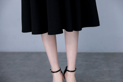 26-Women's Peter Pan Collar Short Sleeve Midi Dress - LAI MENG FIVE CATS