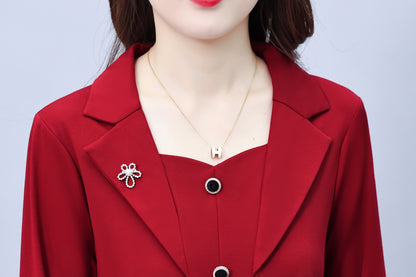 Women's Long Sleeve A-Line Work Office Suit Dress