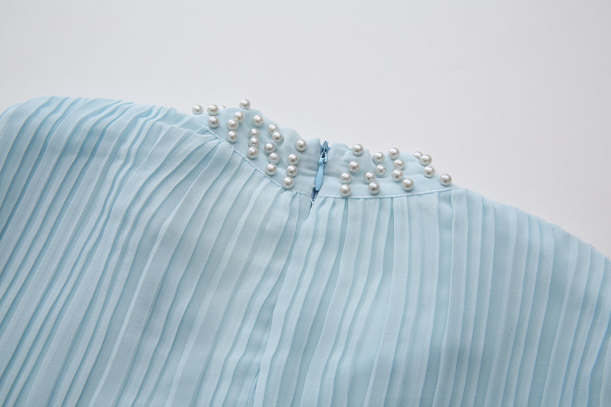 Women's Tie-neck Pleated Top Satin Gilded Party Long Dress - LAI MENG FIVE CATS