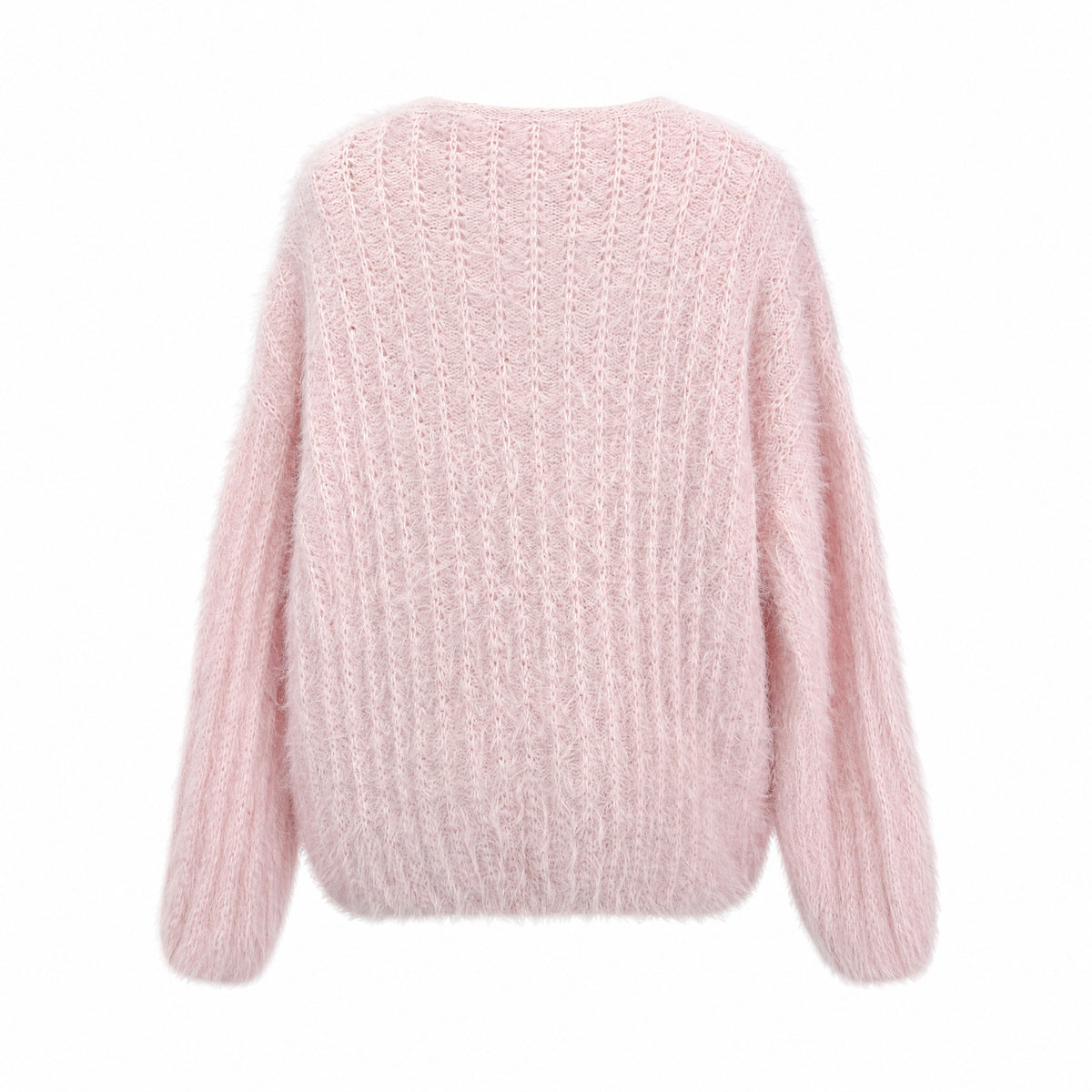 28685 Floral Embellished Cozy Knit Sweater – Soft Pink, Lavender & Butter Yellow