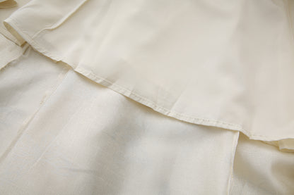 Women's Tie-neck Pleated Top Satin Gilded Party Long Dress - LAI MENG FIVE CATS