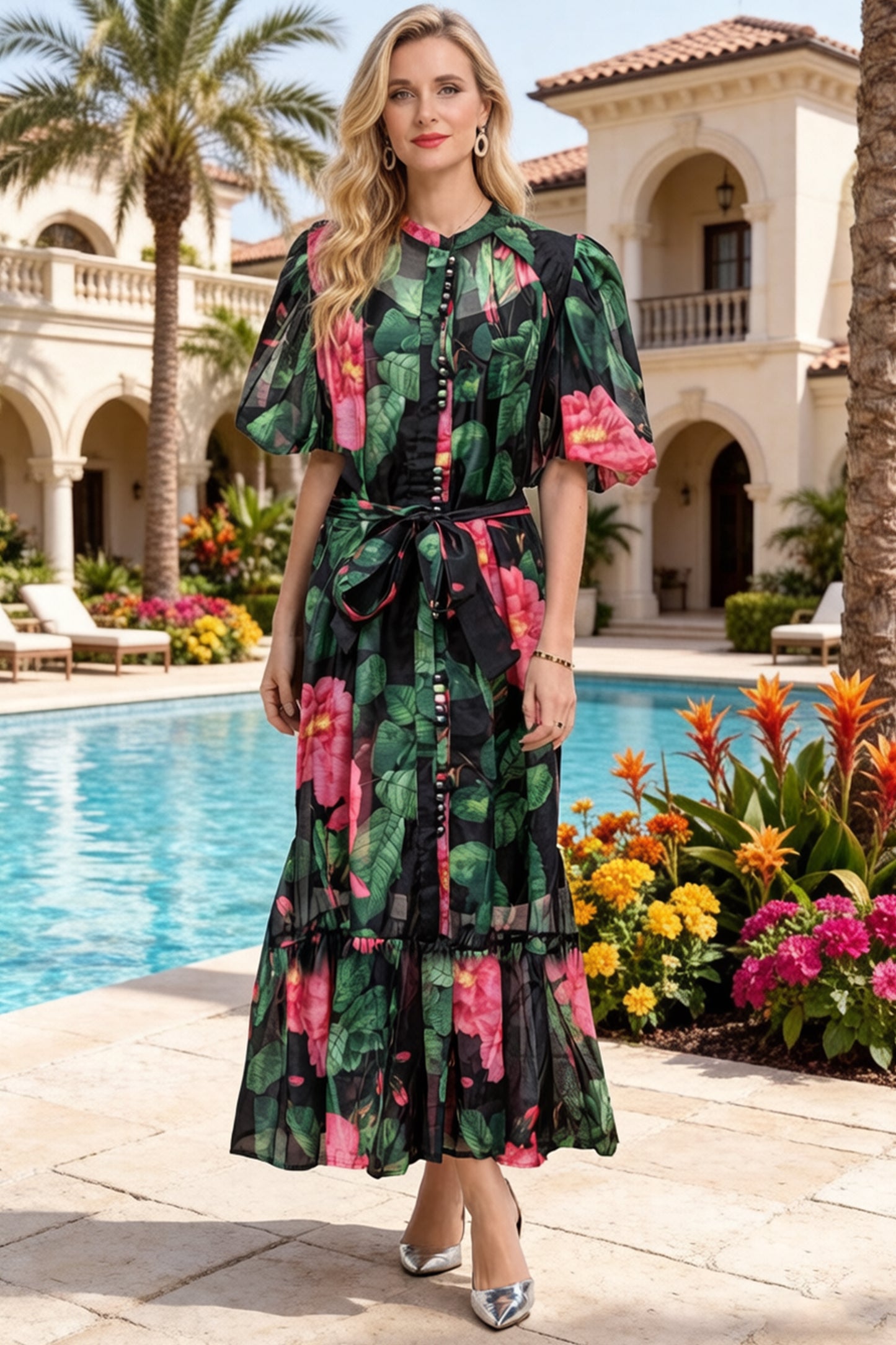Effortless Elegance Floral Summer Maxi Dress - LAI MENG FIVE CATS