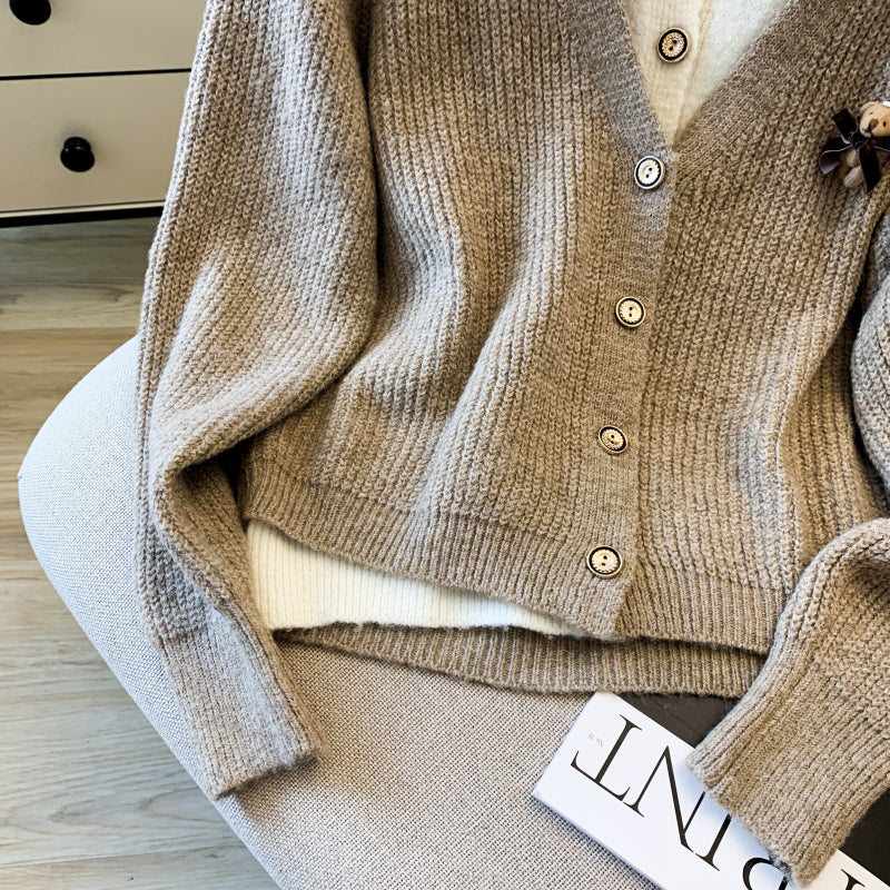 Women's Sweater Cardigan Knit Long Sleeve Button Outfits