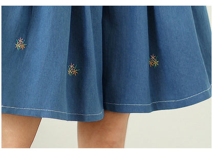 Women's High Waisted Baggy Jean Wide Leg Denim Shorts - LAI MENG FIVE CATS
