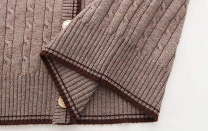 Women's Sweaters Tops Lapel Ribbed Knit Pullover Shirt