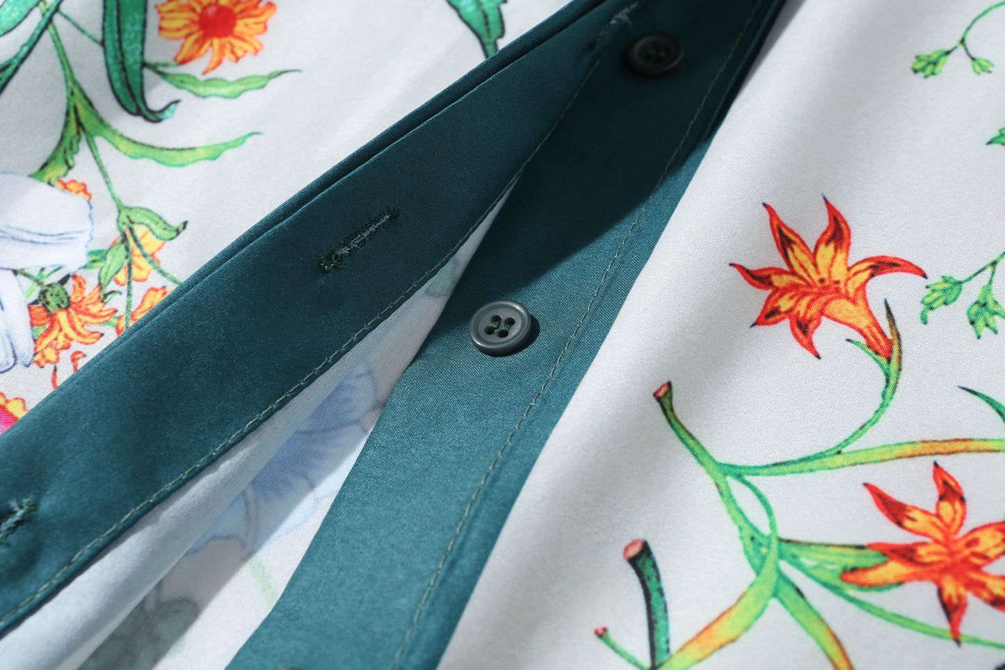 ESY-Women's Shirt Print Long Sleeve Button Blouse