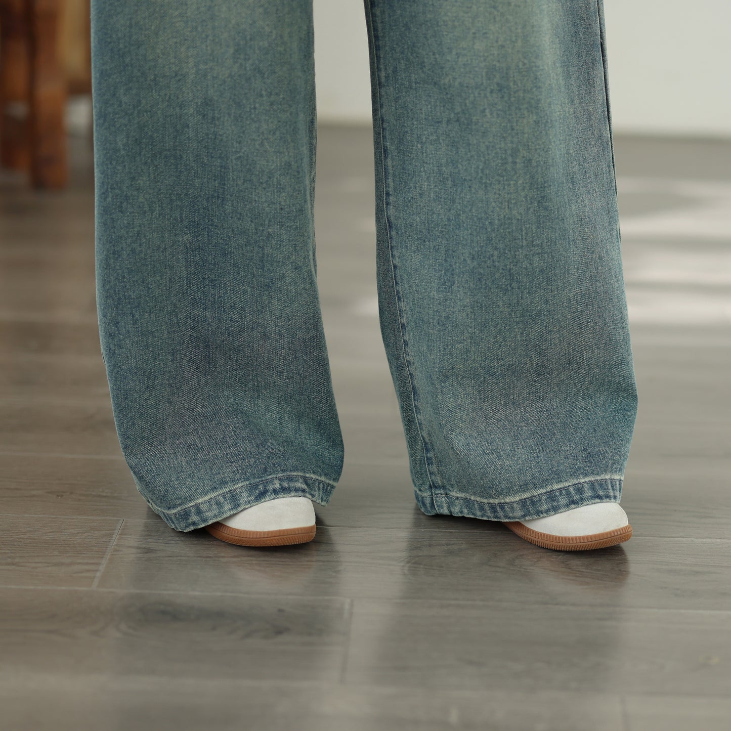 Women's Jeans Elastic Waist Baggy Wide Leg Pants