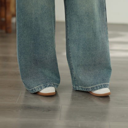 Women's Jeans Elastic Waist Baggy Wide Leg Pants