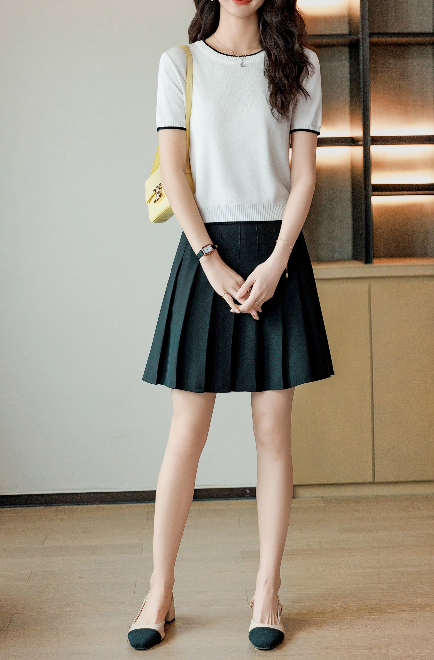 Women's Short Sleeve Ribbed Knit Tops