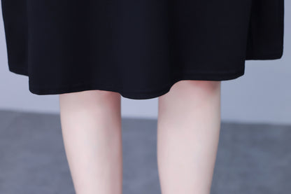 Women's Peter Pan Collar Long Sleeve Pocket Midi Dress