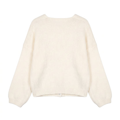 28731 Bow Detail Cable Knit Sweater – Pink & Apricot