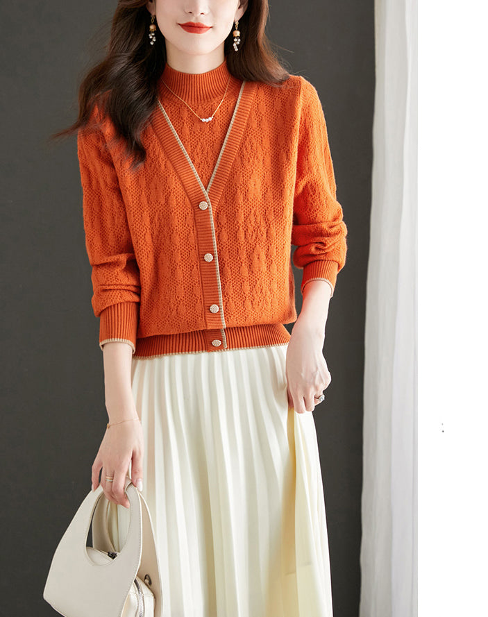 Women's Knit Sweater Lightweight 2 in 1 Dressy Pullover Tops