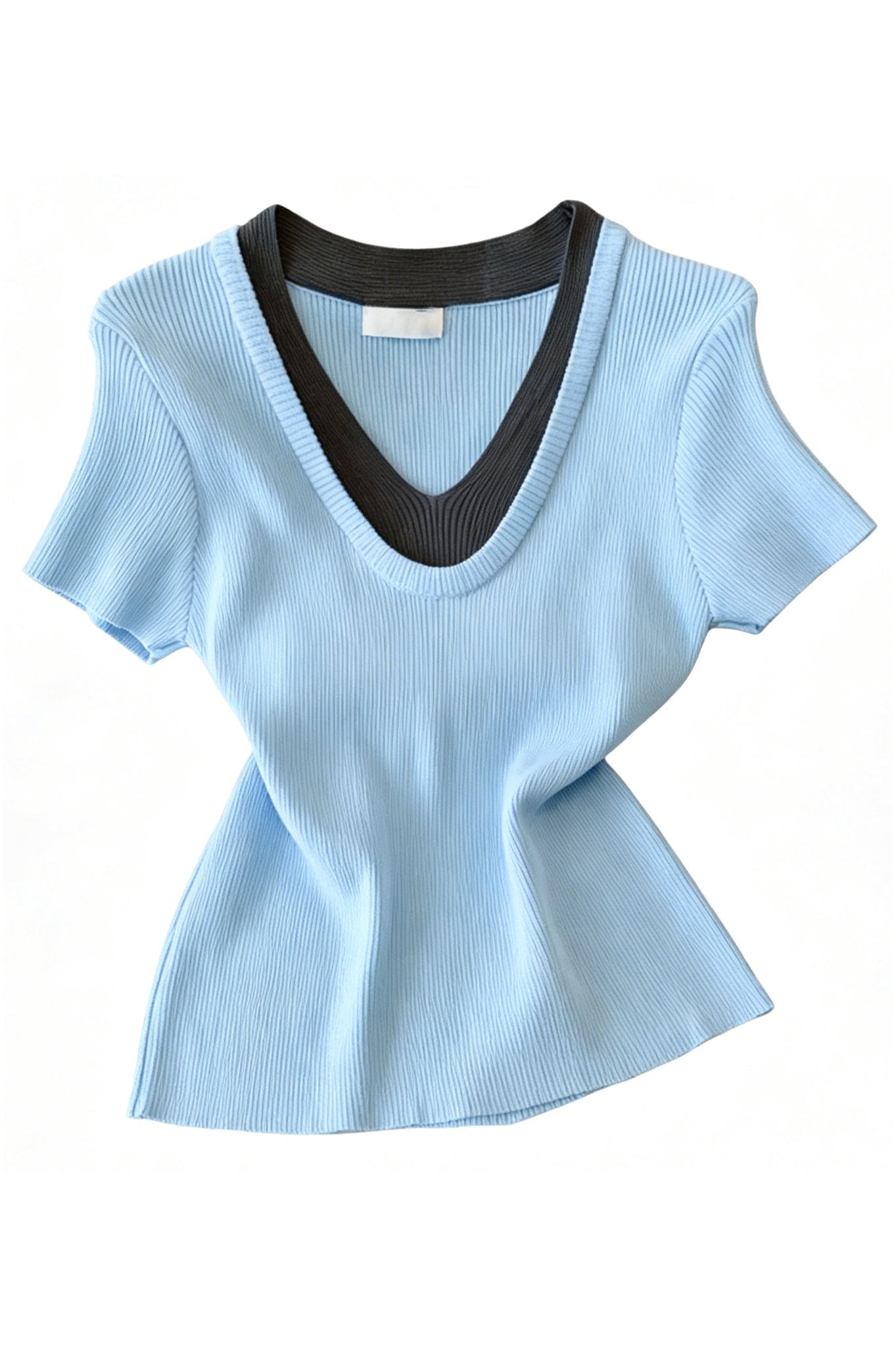 Summer Contrast Trim Knit Top