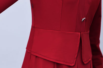 Women's Long Sleeve A-Line Work Office Suit Dress