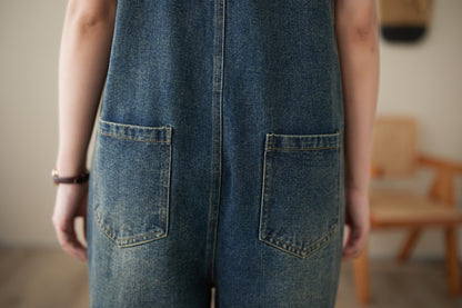 Womens Denim Bib Pants Jumpsuits Adjustable Strap Overalls