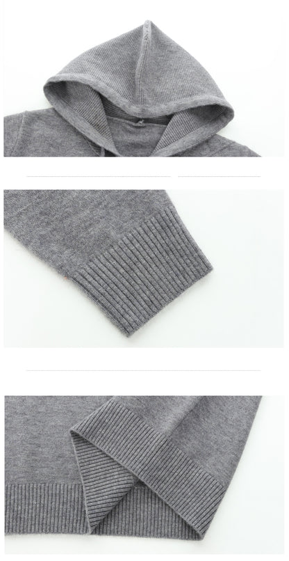 Women's Hoodie Knit Lightweight Sweater Pullover